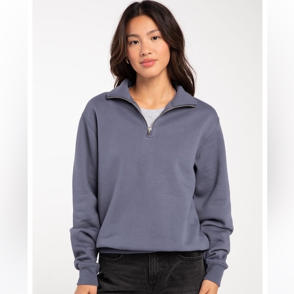 TILLYS Quarter Zip Womens Sweatshirt Size XS Color Dusk New - Picture 1 of 11